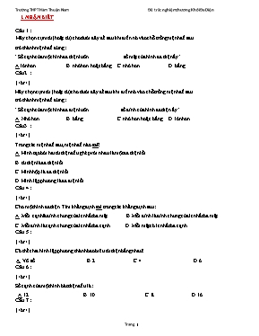 Đề trắc nghiệm chương Khối đa diện môn Hình học Lớp 12 - Trường THPT Hàm Thuận Nam